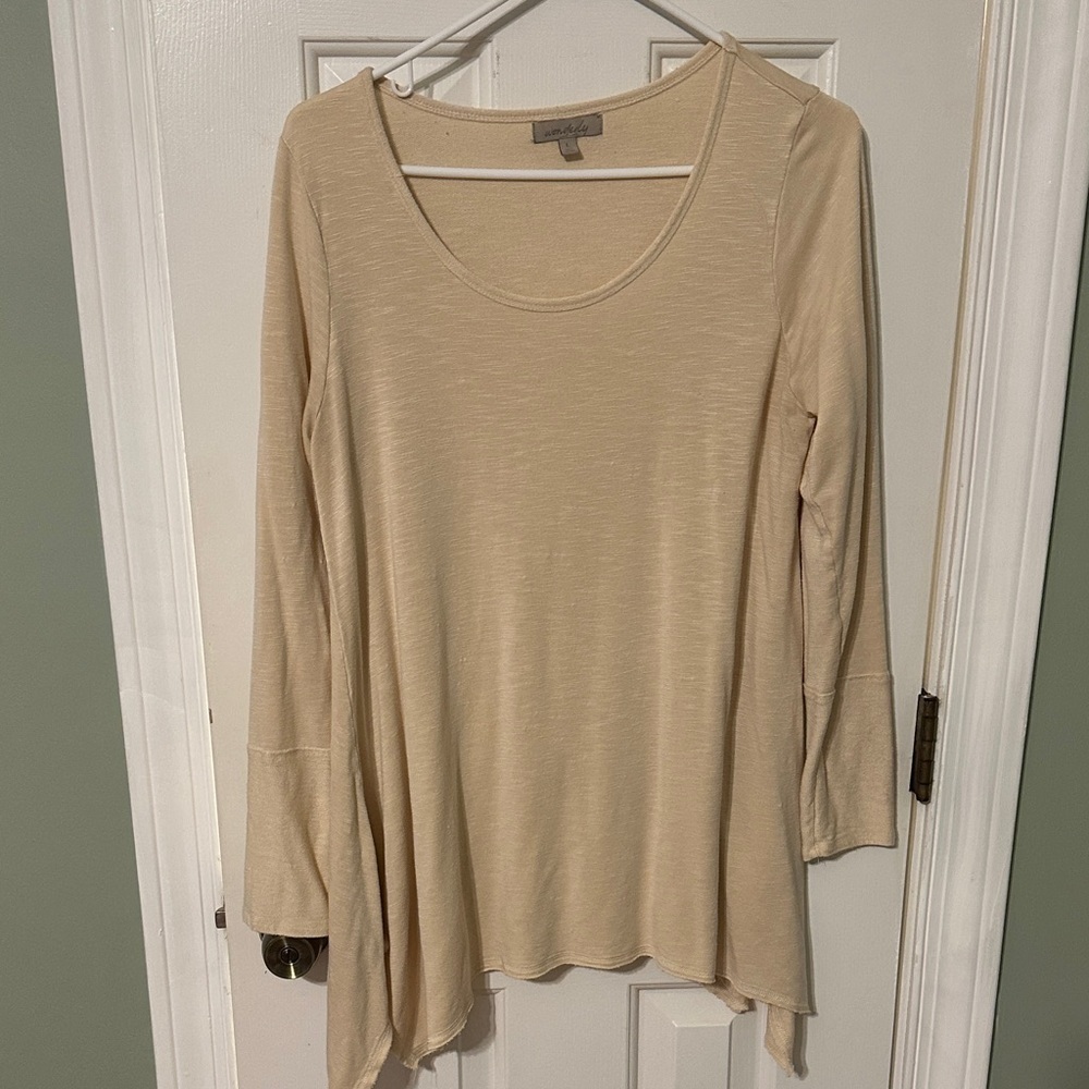 Wonderly Beige Long Sleeve Top